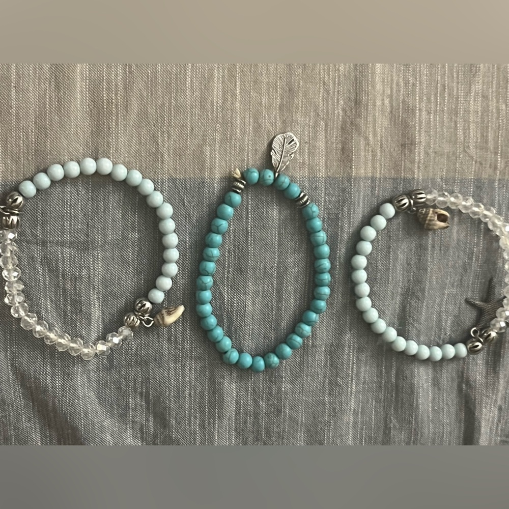 3 piece stretch beach theme bracelets
